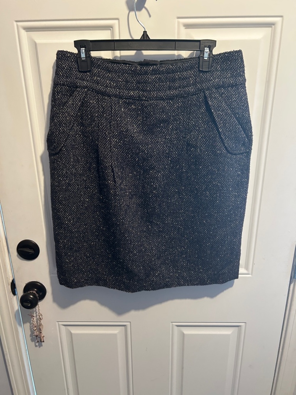 CAbi Dark Tweed Pencil Skirt